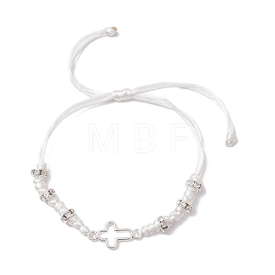 Cross Alloy Link Bracelets BJEW-JB11527-02-1