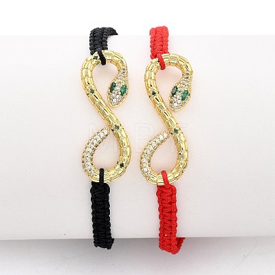 Couple Adjustable Nylon Thread Braided Bead Bracelets BJEW-JB05449-1