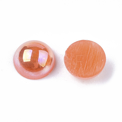 ABS Plastic Imitation Pearl Cabochons X-OACR-S025-6mm-04-1