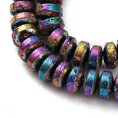 Electroplated Natural Lava Rock Beads Strands G-A256-E01-01J-1