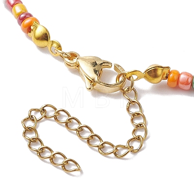 Glass Beaded Necklaces NJEW-JN04661-1