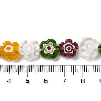 Handmade Millefiori Lampwork Beads Strands LAMP-G164-03J-1