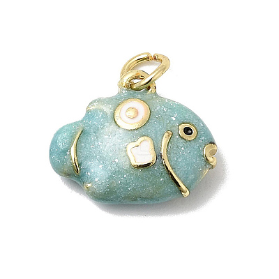 Brass Enamel Pendants KK-P343-03G-03-1