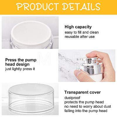Plastic Portable Refillable Airless Pump Bottles AJEW-WH0504-84B-1