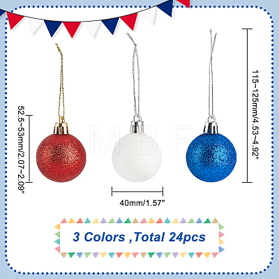3 Colors Plastic Ball Hanging Ornament KY-WH0046-35-1