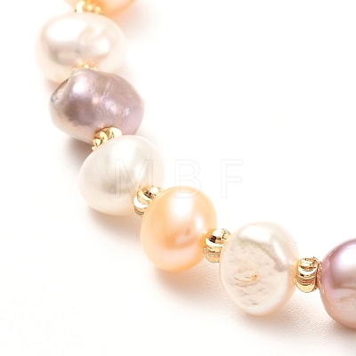 Natural Pearl Beads Adjustable Slider Bracelet for Girl Women Gift BJEW-JB06820-02-1