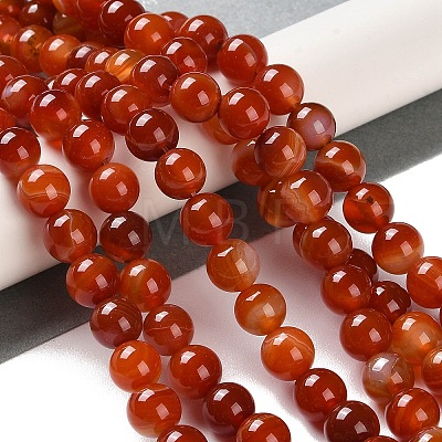 Natural Striped Agate/Banded Agate Beads Strands X-G-Z060-A01-B05-1