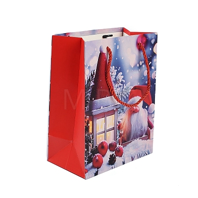 Christmas Paper Gnome Printed Tote Bags ABAG-P015-01B-1