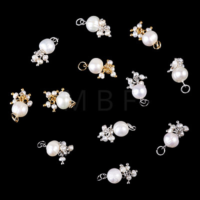 12Pcs 3 Colors Potato Natural Cultured Freshwater Pearl Pendants PALLOY-TA00387-1