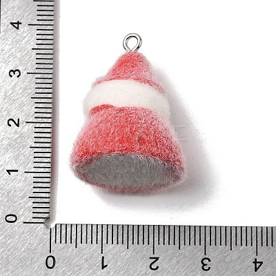 Christmas Flocky Opaque Resin Pendants RESI-F062-04B-1
