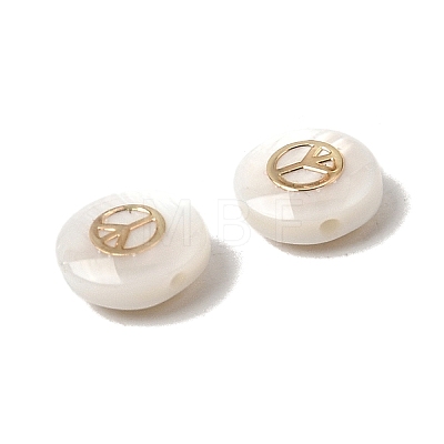 Natural Freshwater Shell Flat Round Beads SHEL-C009-01D-1