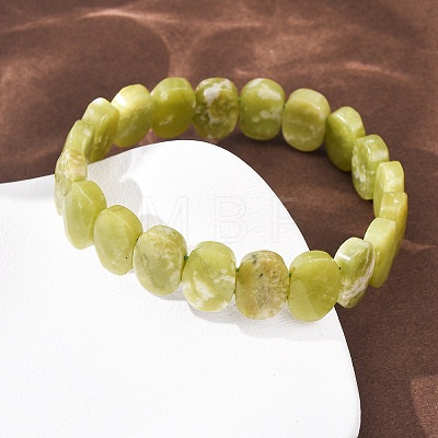 Natural Lemon Jade Faceted Beaded Stretch Bracelets for Women BJEW-K251-07G-1