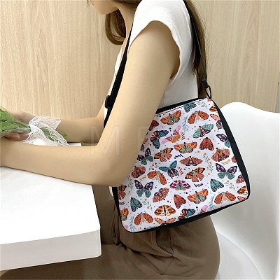 Butterfly Printed Polyester Shoulder Bags PW-WG43C53-01-1