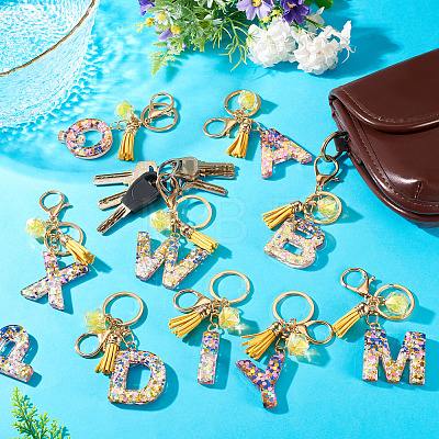 Alloy Resin Polygon Keychains KEYC-TADJ0002-03G-X-1