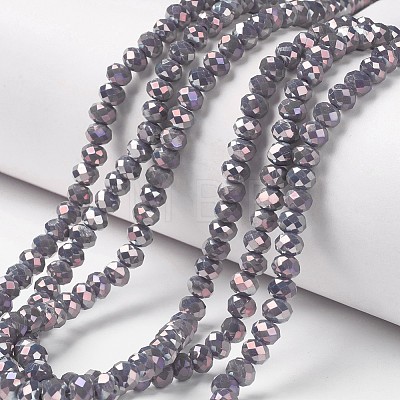 Electroplate Opaque Glass Beads Strands EGLA-A034-P4mm-T02-1