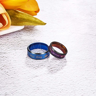 2 Pcs Couple Rings for Women Men Engagement Wedding Rings Set 