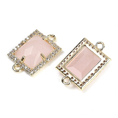 Natural Rose Quartz Faceted Rectangle Links G-I375-07G-09-1