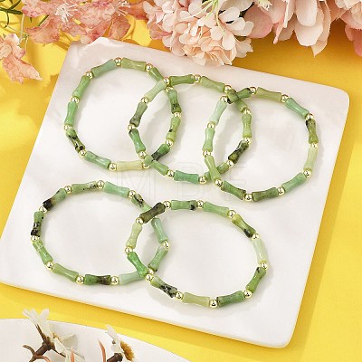 Natural Australia Jade/Chrysoprase Beads Stretch Bracelets for Men Women BJEW-L171-03B-1