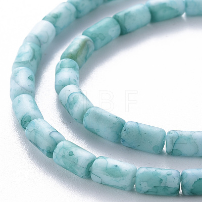 Opaque Baking Painted Crackle Glass Beads Strands FGLA-T004-01G-1