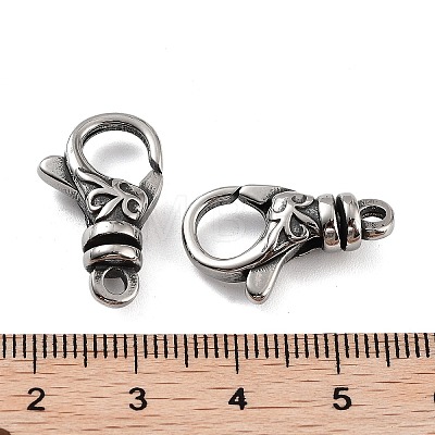 Tibetan Style 316 Stainless Steel Lobster Claw Clasps STAS-K276-12A-AS-1