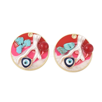 Rack Plating Alloy Enamel Pendants FIND-Z062-01G-04-1