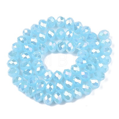 Electroplate Glass Beads Strands EGLA-A044-J8mm-B04-1