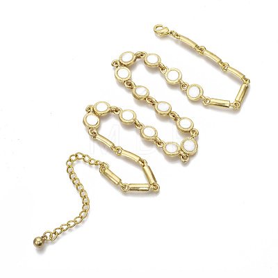 Flat Round Links Bracelet & Necklace Jeweley Sets BJEW-S121-04-1