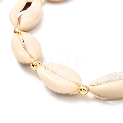 Natural Cowrie Shell Braided Bead Anklets Set for Girl Women AJEW-AN00451-02-1