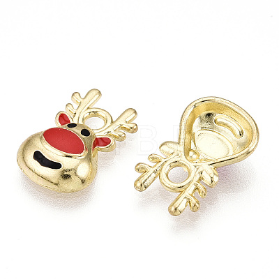 Golden Plated Alloy Enamel Charms X-ENAM-D040-E01-G-1