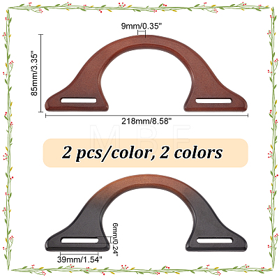   4Pcs 2 Colors 
Rubber Wood Bag Handles FIND-PH0017-47-1