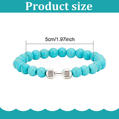 5Pcs 5 Style Natural & Synthetic Mixed Gemstone & Alloy Beaded Stretch Bracelets Set for Women BJEW-FI0001-01-1