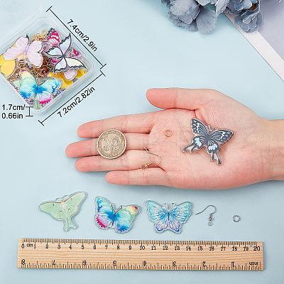 DIY 3D Butterfly Dangle Earring Making Kit DIY-SC0020-03-1