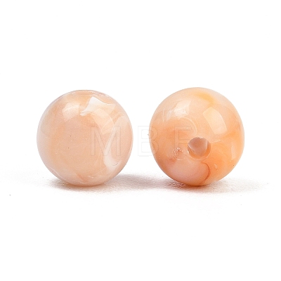 Two Tone Opaque Acrylic Imitation Gemstone Beads OACR-T033-05B-1