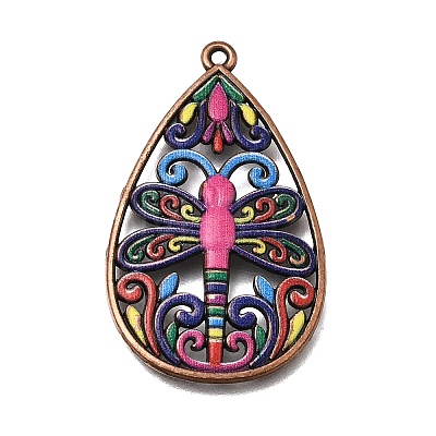 Alloy Enamel Pendants FIND-C097-01G-R-1