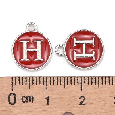 Platinum Plated Alloy Enamel Charms ENAM-S118-03H-P-1