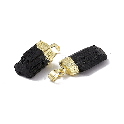 Natural Black Tourmaline Pendants G-G977-02G-1