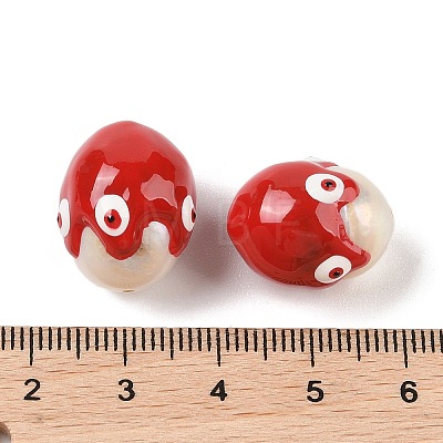 Natural Pearl Enamel Beads PEAR-G014-05F-1