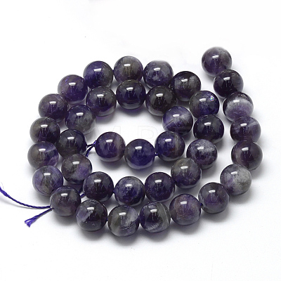Natural Amethyst Beads Strands G-R446-8mm-20-1