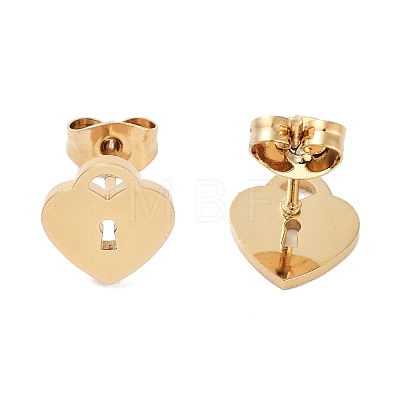 Vacuum Plating 304 Stainless Steel Stud Earrings for Women EJEW-A048-40B-G-1