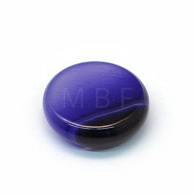 Dyed Natural Striped Agate/Banded Agate Cabochons X-G-R348-14mm-03-1