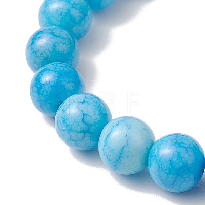 2Pcs 2 Colors 10.5mm Round Opaque Crackle Glass Beaded Stretch Bracelet Sets BJEW-MZ00082-1