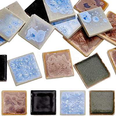 500G Square Porcelain Cabochons Mosaic Pieces Sets PORC-SP0001-26-1