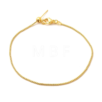 Brass Box Chain Bracelets for Women BJEW-G735-15G-01-1