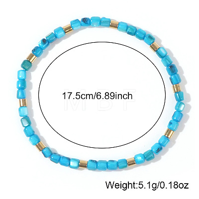 Bohemian Style Natural Shell Column Beads Stretch Bracelets for Women WU0042-3-1