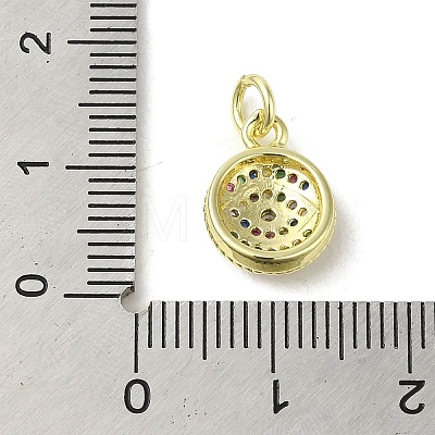 Brass Micro Pave Cubic Zirconia Charms KK-M283-15G-02-1