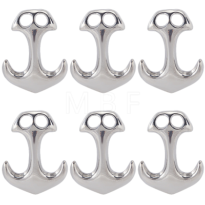 SUNNYCLUE 6Pcs 304 Stainless Steel Hook Clasps STAS-SC0008-12-1