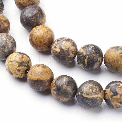 Natural Gemstone Leopard Skin Jasper Round Beads Strands G-A130-2mm-24-1