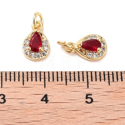 Brass Micro Pave Cubic Zirconia Charms KK-B102-01G-01-1