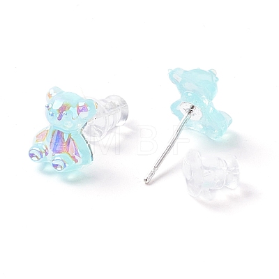 Bling Bear & Candy & Round Resin Stud Earrings Set for Girl Women EJEW-D278-13S-01-1