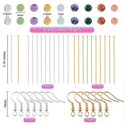 DIY Stone Beads Earring Making Kit DIY-SZ0007-69-1